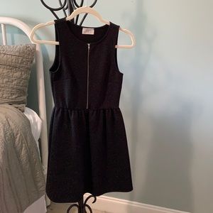 Everly black front zip dress